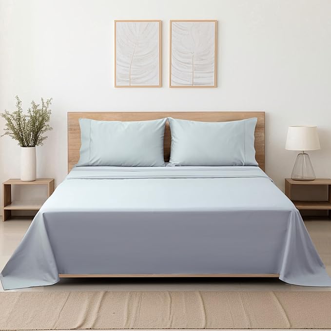 Cotton King Flat Sheet Only, 600 Thread Count 100% Egyptian Cotton Top Sheet - Image 8