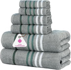 CASA COPENHAGEN Exotic 6Pcs 100% Egyptian Cotton Designer Towels Gift Set- Pine by CASACOPENHAGEN