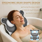 Bath Pillow for Tub Ergonomic Bear Shape Design Bath Pillow for Head and Neck - Image 3
