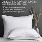 Precoco White Pillow Cases Standard Size-100% Cotton Pillowcase Covers - Image 2