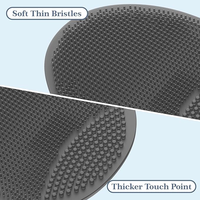 Manmihealth Silicone Back Scrubber & Shower Face Brush Set, Gentle-Cleaning & - Image 3