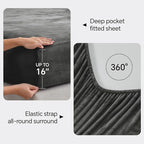 BEDELITE Flannel Sheets Queen Size Dark Grey - Image 4