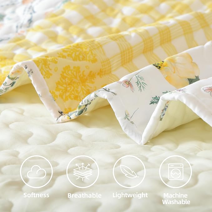 YIKUSH Quilt Sets Queen Size Floral Quilt Set 3 Pieces Bedding Set Bedspreads - Image 5