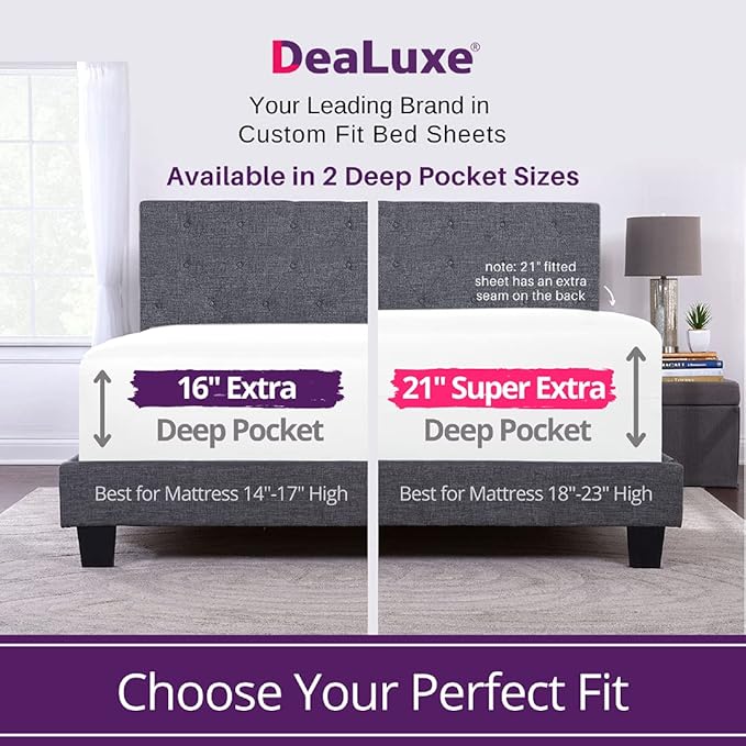 Twin XL Deep Pocket Fitted Sheet – 17” - Image 2