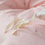 mixinni White Pink Floral Duvet Cover Queen Size Girls Garden Style 100% Cotton - Image 7