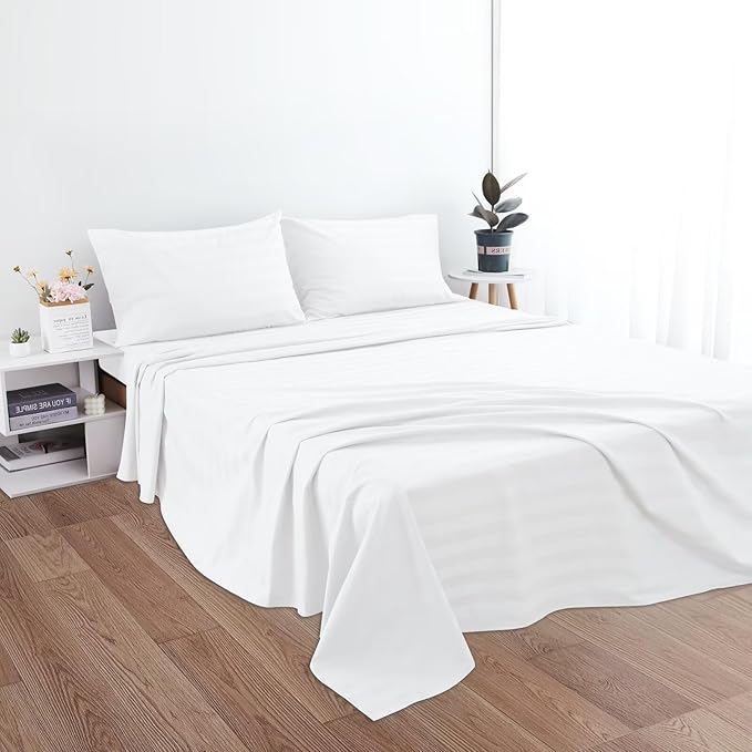 2-Pack Cotton Queen Flat Sheet Only, 600 Thread Count 100% Egyptian Cotton Top - Image 5