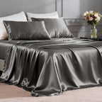 FreshCulture Satin Sheets Queen Size Bed Set- 4 Piece Luxury Soft Silky Queen by FreshCulture