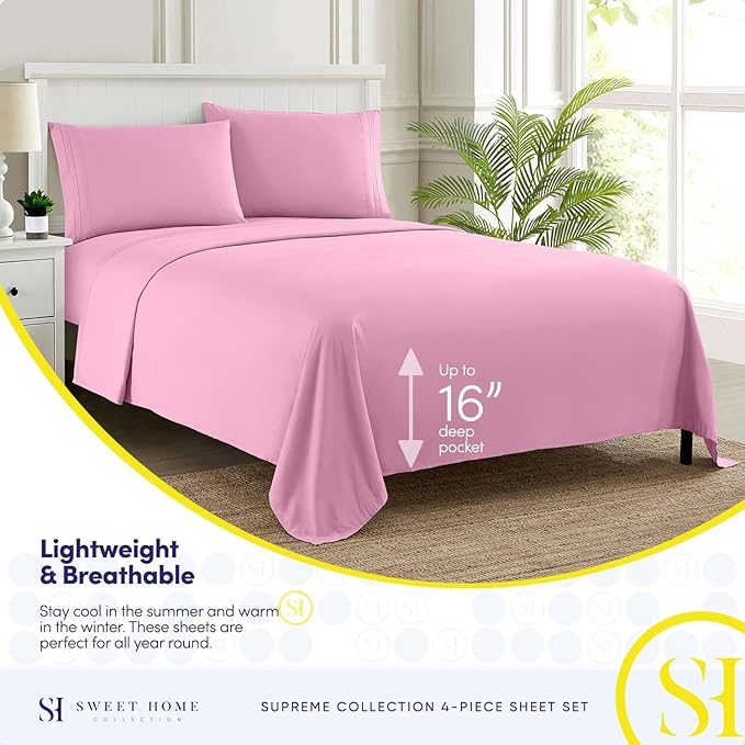 Twin XL Sheets - Breathable Luxury Sheets - 1800 Supreme Collection Extra Soft - Image 3
