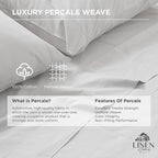 Linen Home 100% Cotton Percale Weave Fitted Sheet, Twin Size, 1 Deep Pocket - Image 2