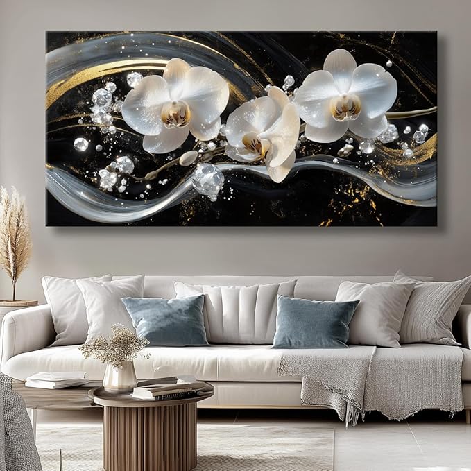 White Orchid Canvas Wall Art - Image 5