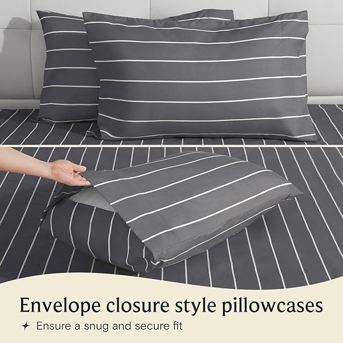 LuxClub 4 PC Cal King Size Sheet Set Bed Sheets, Breathable Luxury, Deep - Image 4