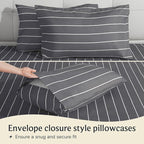 LuxClub 4 PC Cal King Size Sheet Set, Breathable Luxury Bed Sheets, Deep - Image 4