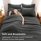 CozyLux Oversized King Comforter Set Dark Grey, 7 Pieces Bed in a Bag Comforter - Image 5