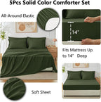 CozyLux Twin XL Comforter Set Olive Green, 5 Pieces Bed in a Bag Twin Extra - Image 7