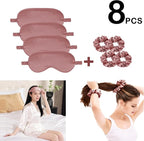 Satin Eye Mask 8Pcs Silk Sleep Masks Silky Blindfold Eyeshade Blackout Eyes - Image 2