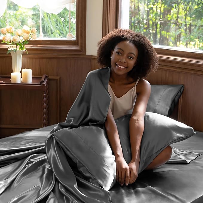 CozyLux Satin Sheets Twin Sheet Set - Image 5