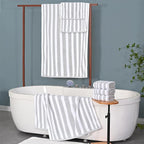 Gray and White Towels, 4 Hand 16"x27", 2 Bath 28"x52" - Image 5