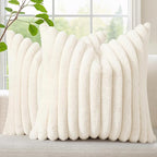 decorUhome Summer Cozy Faux Fur Throw Pillow Covers 22x22 Set of 2 Decorative by decorUhome