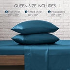 MR&HM Satin Bed Sheets, Queen Size Sheets Set - Image 7