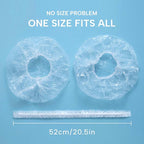YIZIJIZI 100PCS Disposable Shower Caps, Large Thick Clear Waterproof Shower Cap - Image 3