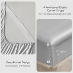 MR&HM Satin Bed Sheets, Queen Size Sheets Set - Image 5