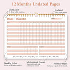 Habit Tracker Calendar, Daily Weekly Goal and Habit Tracker Journal, 12 Months - Image 3