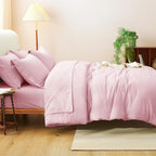 CozyLux King Size Comforter Set Pink, 7 Pieces Bed in a Bag King Comforter Set - Image 6