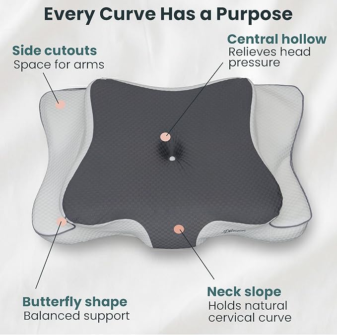 Cervical Neck Pillow for Sleeping – Cooling Memory Foam Cervical Pillow for - Image 4