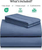 LuxClub 4 PC Queen Sheet Set, Breathable Luxury Bed Sheets, Deep Pockets 18" - Image 2