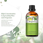 Bergamot Essential Oil 1.01fl.oz/30ml, PHATOIL Bergamot Oils Long Lasting Scents - Image 2