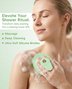 Soft Silicone Shower Brush Body Wash Bath Exfoliating Skin Massage Scrubber - Image 2