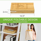 Bathtub Caddy Tray for Tub, Foldable Bath Table Trays, Bamboo Shelf - Image 4