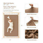 Konssy Muslin Mini Crib Sheets, 100% Soft Cotton Pack and Play Sheets - Image 3