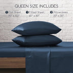 MR&HM Satin Bed Sheets with Elastic Corner Straps, Queen Size Sheets Set - Image 7