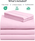 LuxClub 5 PC Sheet Set Bed Sheets Deep Pockets 16" Eco Friendly Wrinkle Free - Image 2