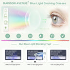 Madison Avenue TR90 Blue Light Blocking Glasses Anti Eyestrain UV Glare Blue - Image 4