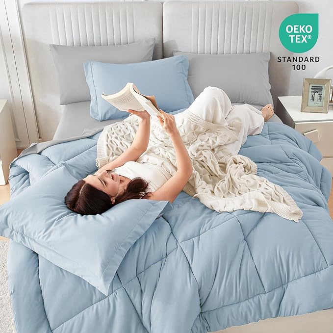 Sasttie Twin XL Comforter Set, 5 Pieces Reversible Twin XL Bed in a Bag - Image 6