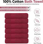 KAHAF COLLECTION 6 Pack Bath Towels Set 100% Ring Spun Cotton, Lightweight - Image 2