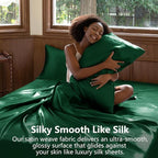 CozyLux Satin Sheets Queen Size Bed Set - Image 3