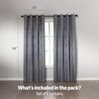 Amazon Basics Jacquard 2-Piece 100% Blackout Curtains, Living Room and Bedroom - Image 5