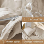 SONORO KATE 100% French Linen Duvet Cover Queen Size, Soft Breathable - Image 8