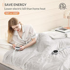 HOMLYNS LuxeHeat Heated Blanket Electric Blanket King Size, Soft Flannel Sherpa - Image 6