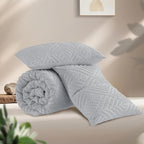 Andency Light Grey King Size Comforter Set, 3 Pieces Boho Bedding Set & - Image 3