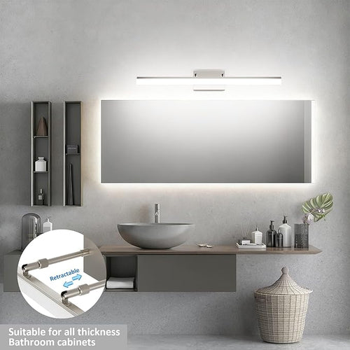 Aipsun 31.5 inch Modern Brushed Nickel Vanity Light Adjustable Bathroom Light - Image 2