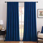 Joydeco Royal Blue 100% Blackout Curtains 84 Inch 2 Panels, Luxury Thermal by JOYDECO