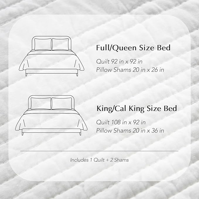 EVERGRACEHOME 100% Cotton Modern Lines Quilt Set Queen Size, Pre-Washed Soft - Image 8