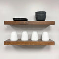 URBANDI, Rustic Floating Shelves, Hidden Bracket, Solid Wood, Heavy Duty by Hand-madeInUSA