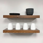 URBANDI, Rustic Floating Shelves, Hidden Bracket, Solid Wood, Heavy Duty by Hand-madeInUSA