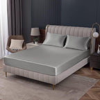 Homiest Luxury Light Grey Satin Fitted Sheet by Homiest