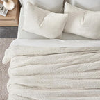 EVERGRACE Velvet Quilt Set Queen Size, Luxurious Soft Striped Channel Bedding - Image 3